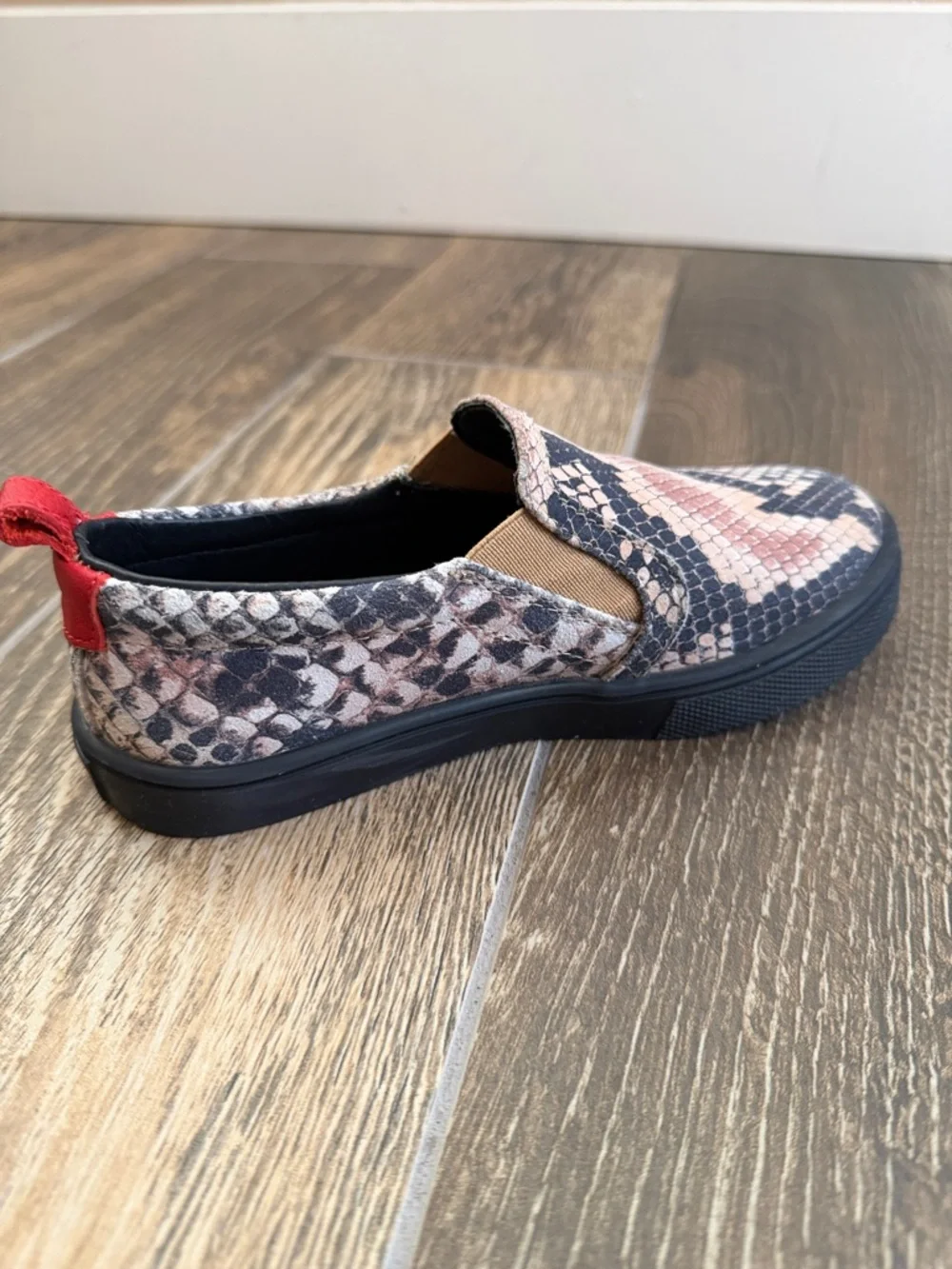 Freshly Picked Kids’ Leather Snakeskin Classic Slip On Shoe—K11